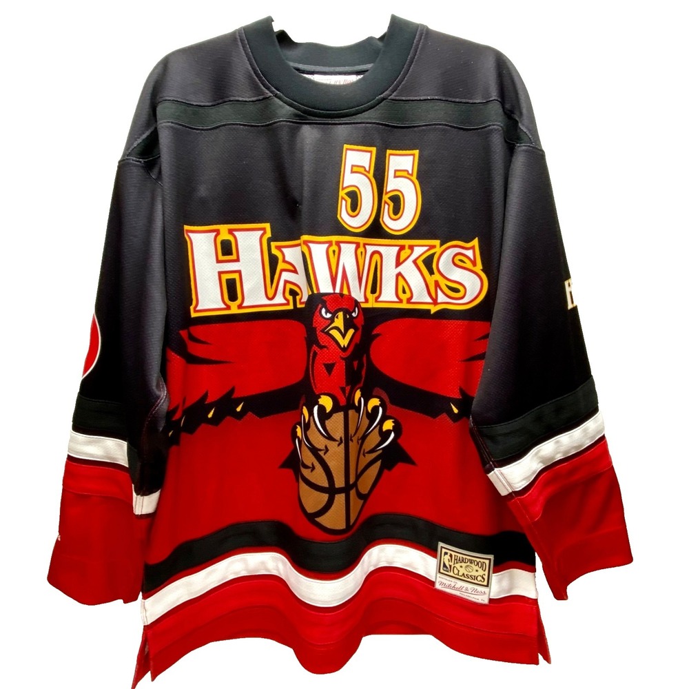 NBA Dikembe Mutombo Atlanta Hawks 55 Jersey Men's Large HWC Mitchell & Ness NWOT
